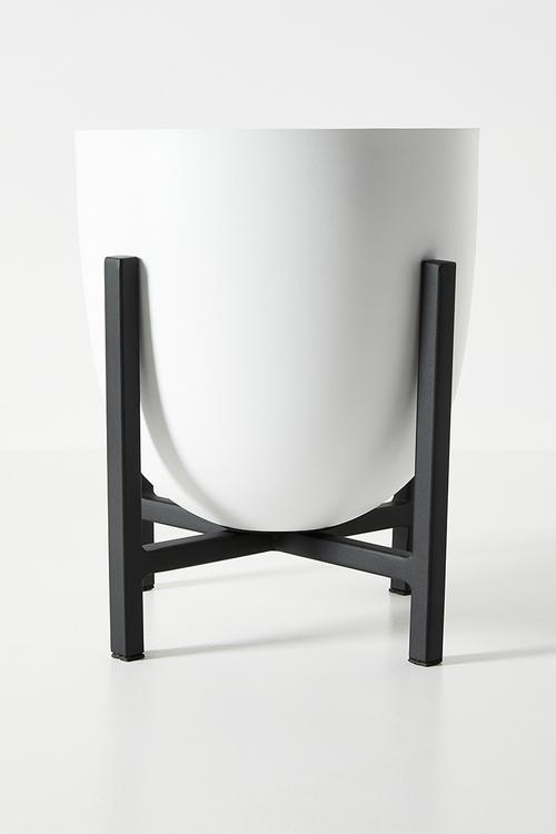 Standing Iron Planter - White & Black