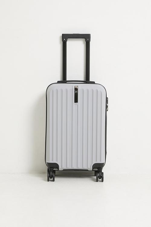 Chevron ribbed trolley bag - silver