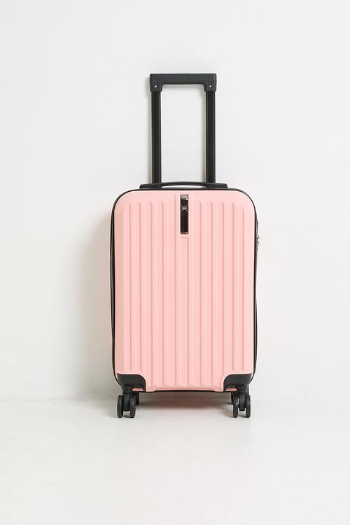 Chevron ribbed trolley bag - blush pink
