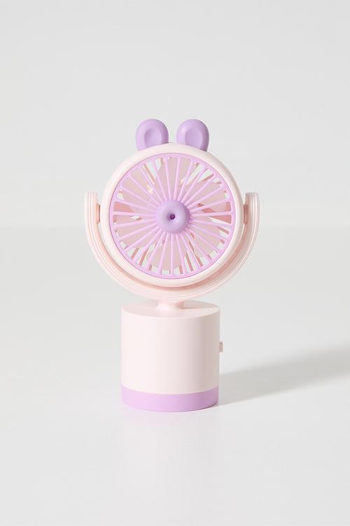 Animal ear handheld fan - lt pink & lilac