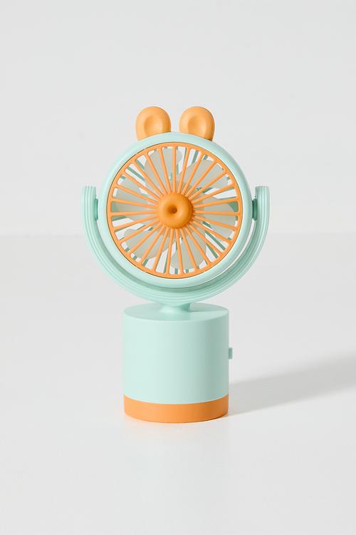 Animal ear handheld fan - mint blue & orange