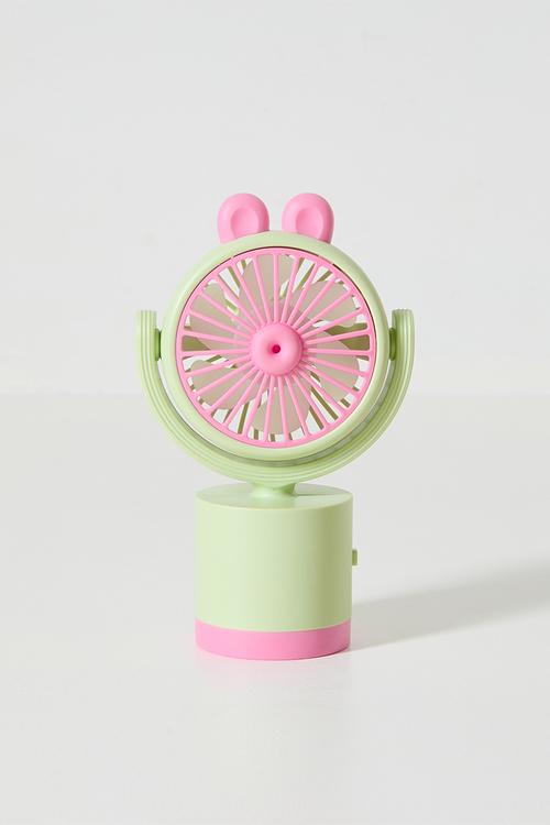 Animal ear handheld fan - mint green & pink