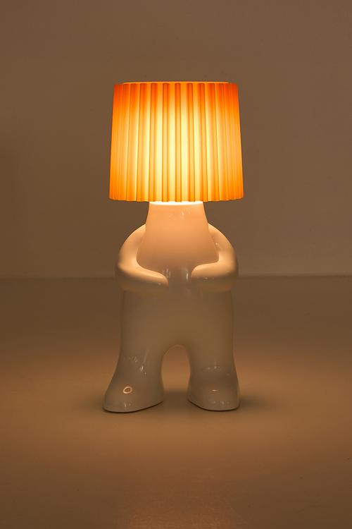 Bottle cap character nigh light - orange/white