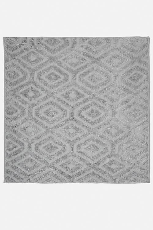 Diamond geometric pattern rug - grey