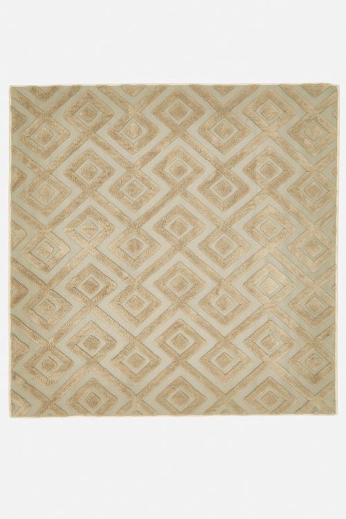 Diamond geometric pattern rug - khaki