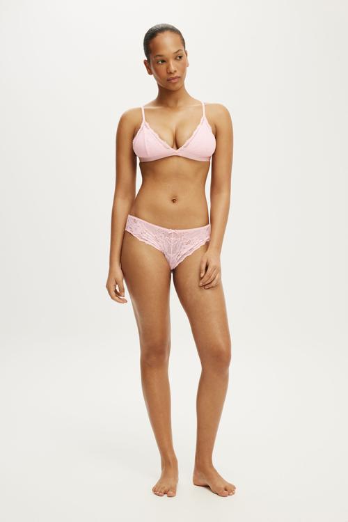 Everyday all over lace cheeky brief - pink kiss