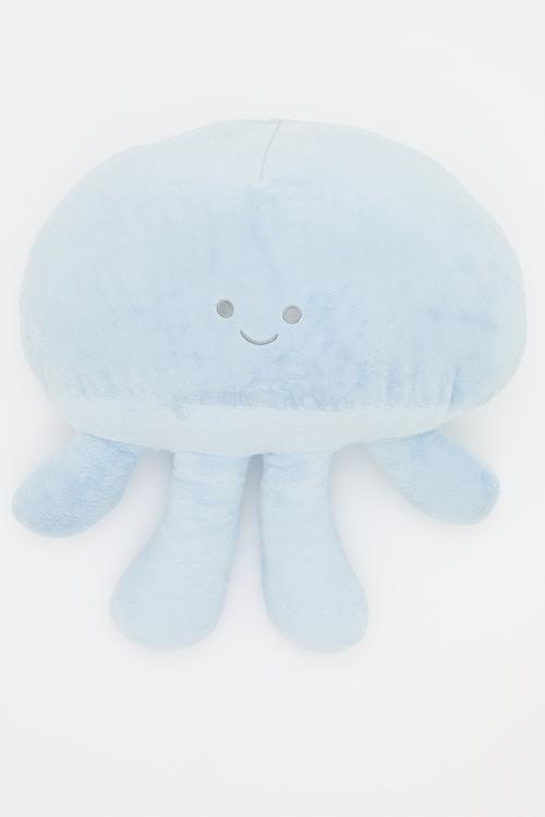 Plush octopus cushion - pale blue