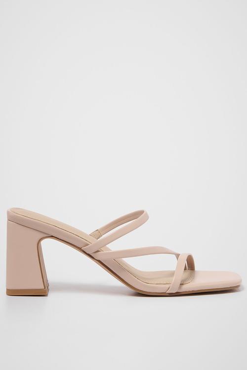 Simone strappy mule block heel - neutral