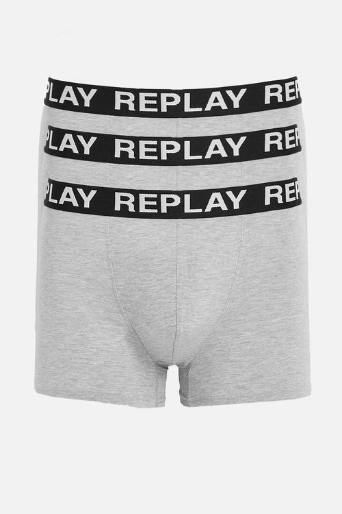3Pk Cuff Logo Boxer  - Grey Melange