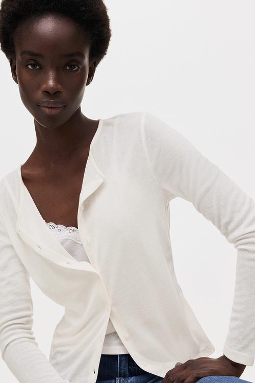 Layered cardigan - cream
