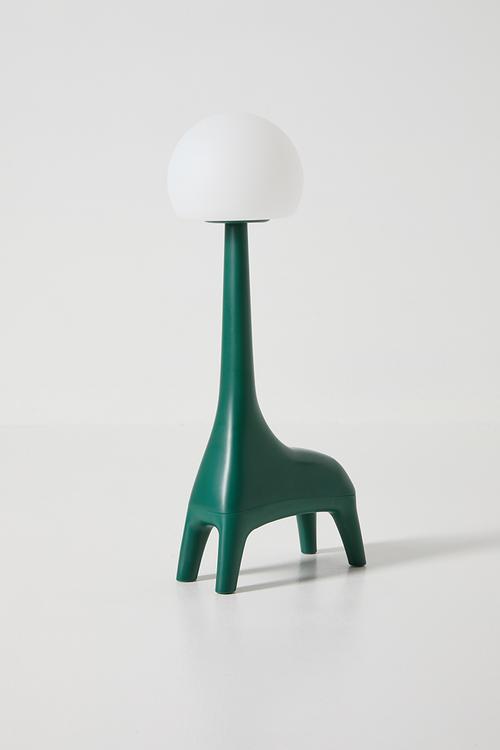 Bulb head character night light - dark green