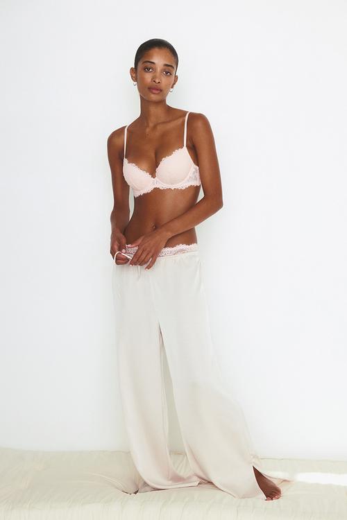 Lace super push-up bra - light pink