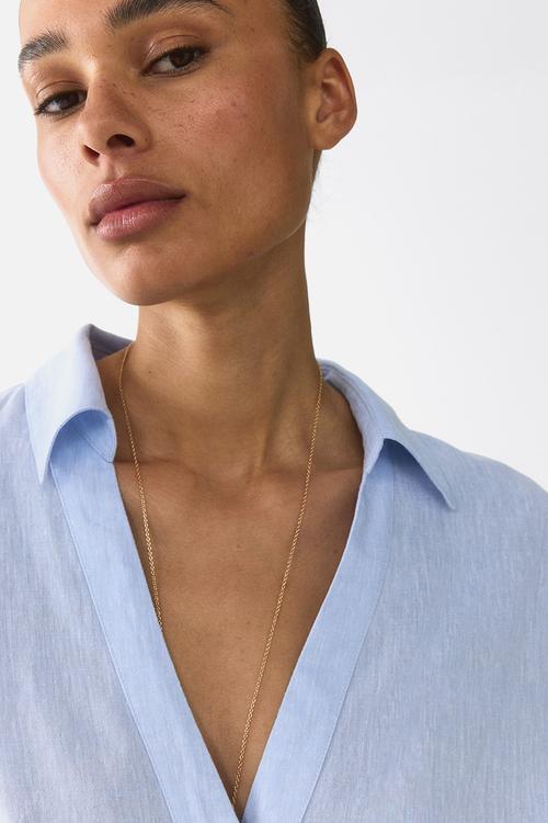 Linen-blend shirt - light blue