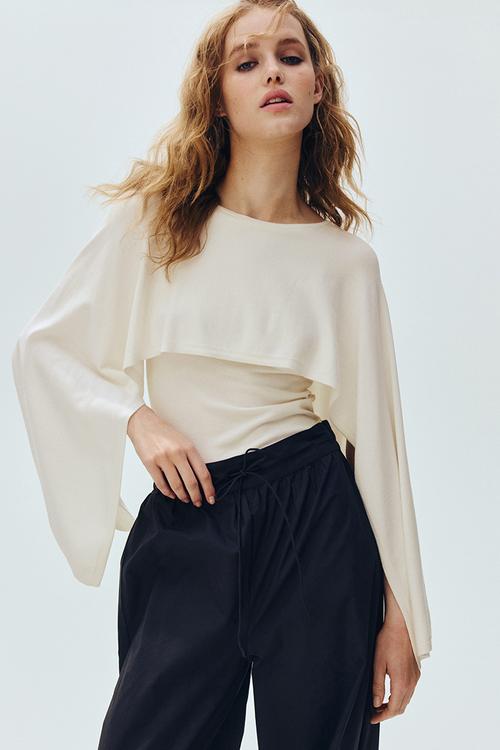 Cape-look top - cream
