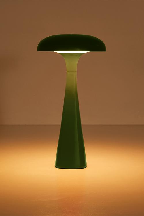 Rechargeable LED trumpet base lamp - green