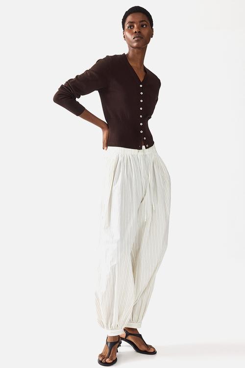Fine-knit cardigan - dark brown
