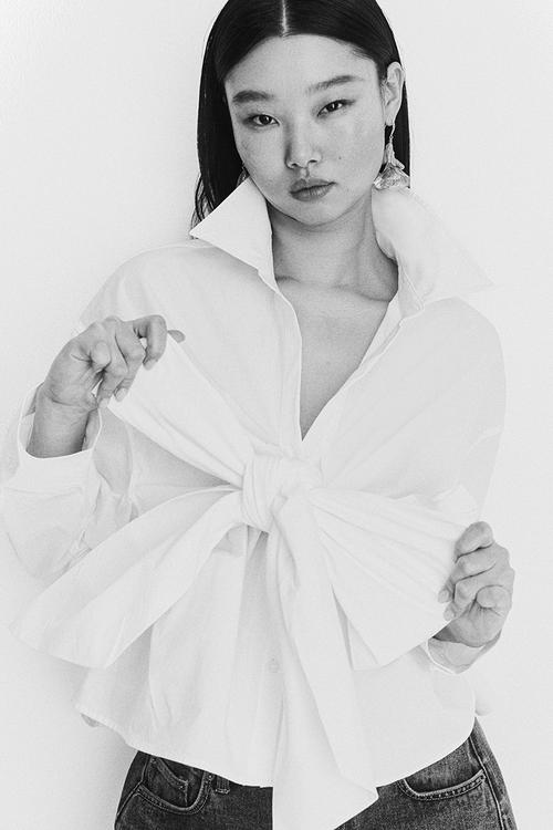 Tie-detail blouse - white