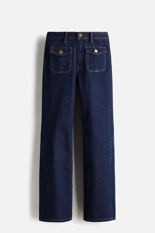 Flared high jeans - dark denim blue