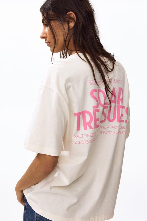 Oversized t-shirt - cream/solar treasures