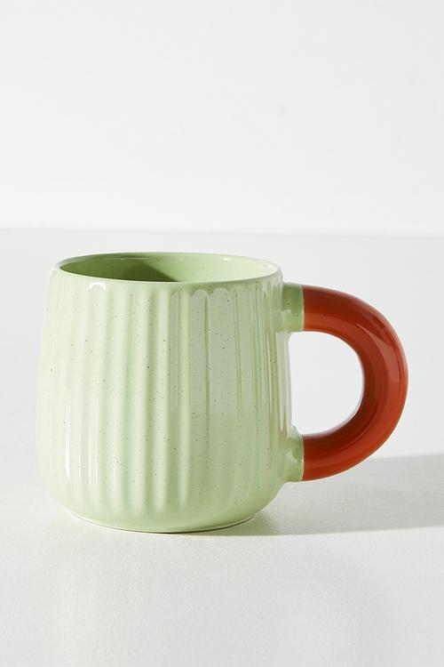 Speckles coloured handle Mug 395ml - Sage 