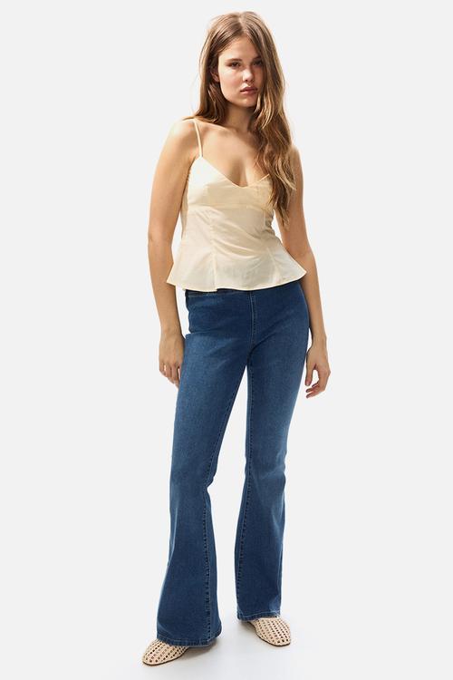 High flared jeggings - denim blue