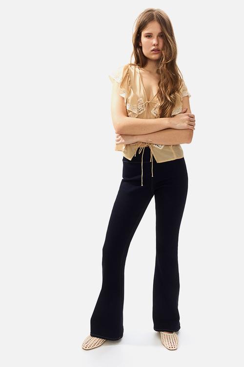 High flared jeggings - navy denim blue