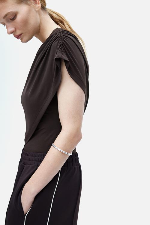 Draped top - dark brown