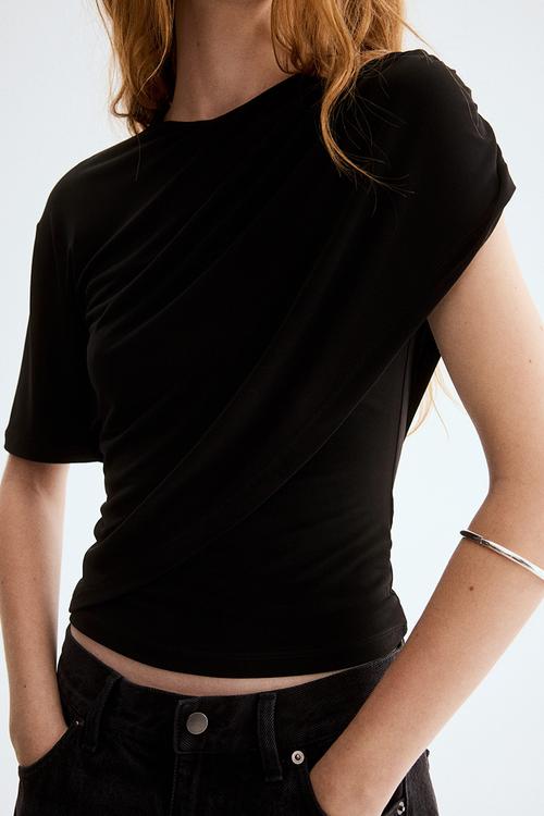 Draped top - black