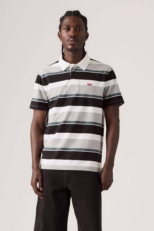 CLASSIC SS RUGBY - A9398-0016 Rees Stripe MIDTONE GREY HEATHER
