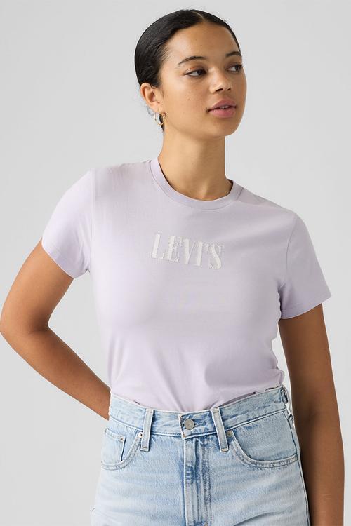 The Perfect Tee - Serif Stud Outline Lavender Blue
