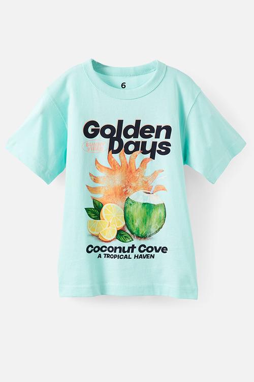 Essentials Graphic Short Sleeve Tee - Sea Glass/Golden Days