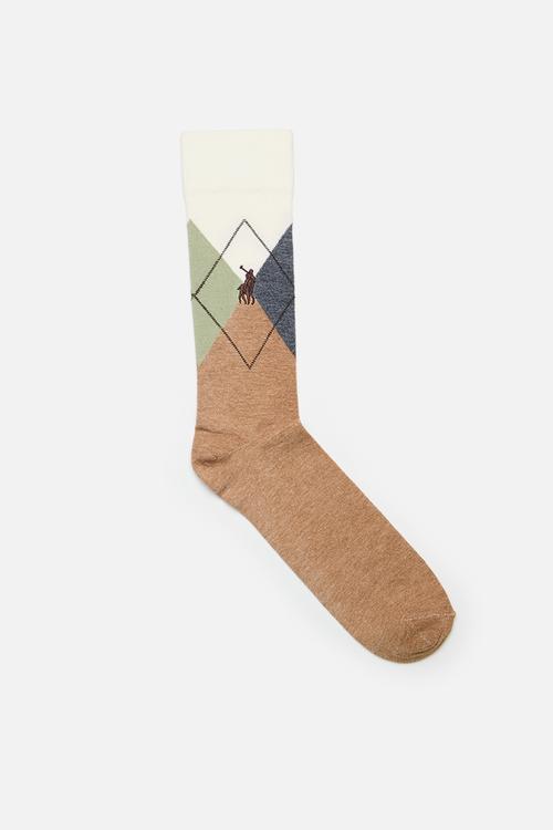 Colourblock Sock - Camel/Milk