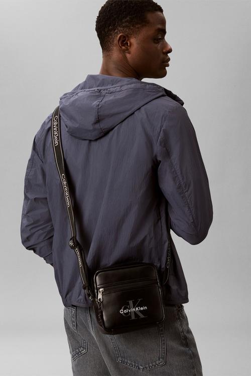 Bold Logo Webbing Square Crossbody - Black