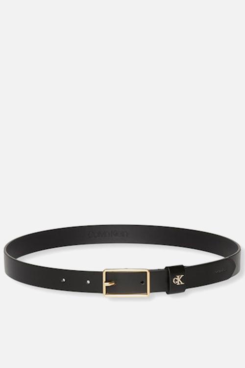 Square Buckle Ck Loop 25Mm Belts - Black / Antique Light Gold