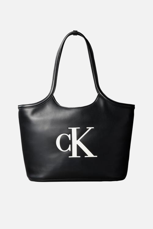 Bold Ck Shopper Handbag-Black/White