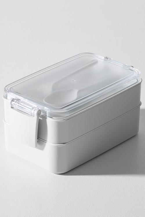 2 Tier Lunch Box - Grey