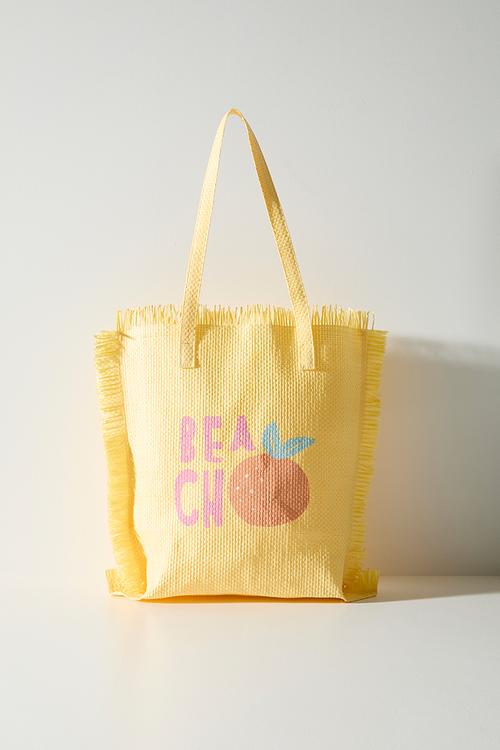 Straw Beach Bag - Yellow