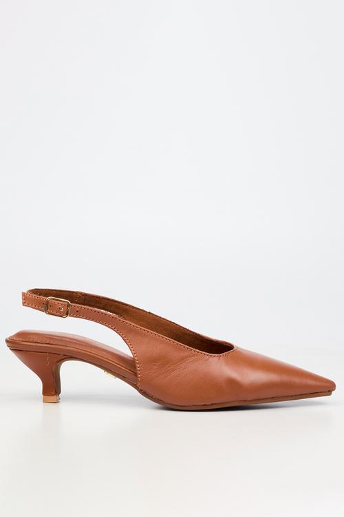 Cristina 1 Leather Slingback Heel - Tan