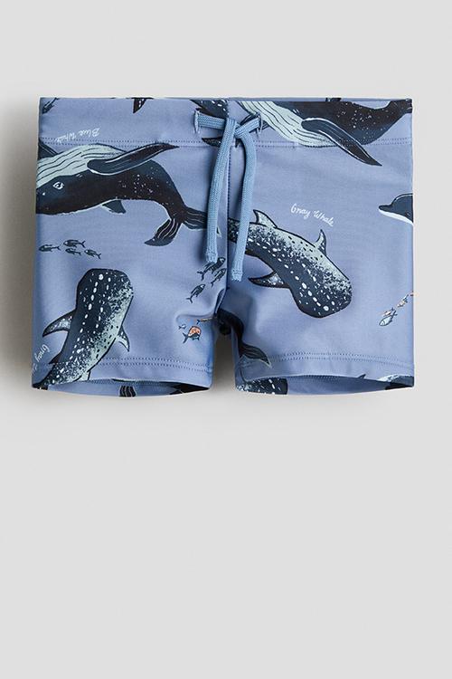 Printed swimming trunks - blue/whales