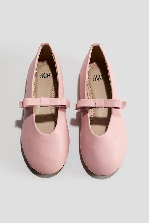 Appliqu?d ballet pumps - light pink