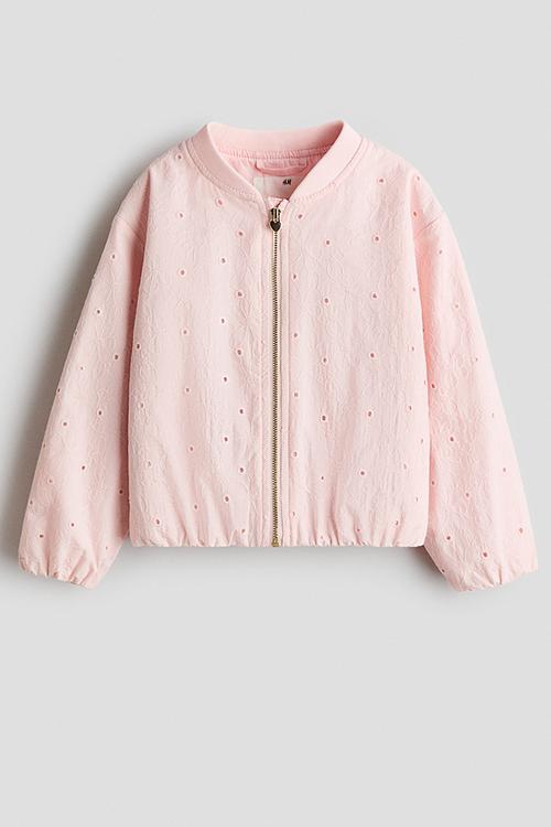 Broderie anglaise blouson jacket - light pink