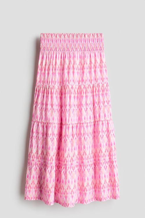 Tiered skirt - light pink/patterned