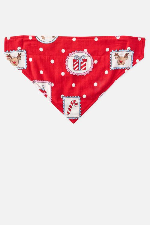Pet Bandana Family Xmas - Varsity Red/Rudolph Spot