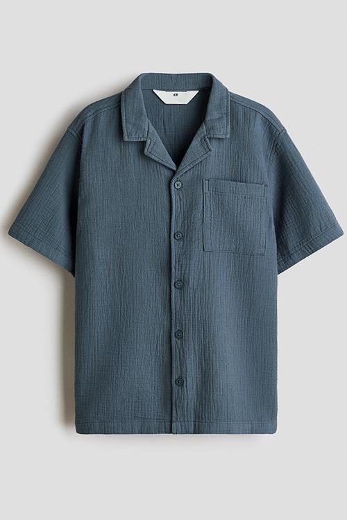 Muslin resort shirt - dark grey