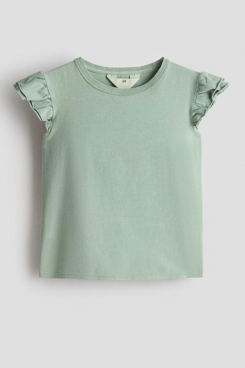 Flutter-sleeved top - light green