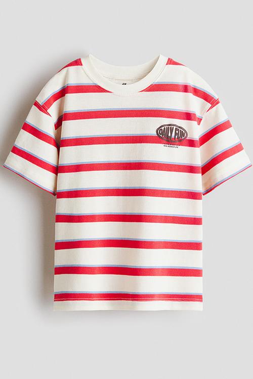 Printed pique T-shirt - red/daily fun