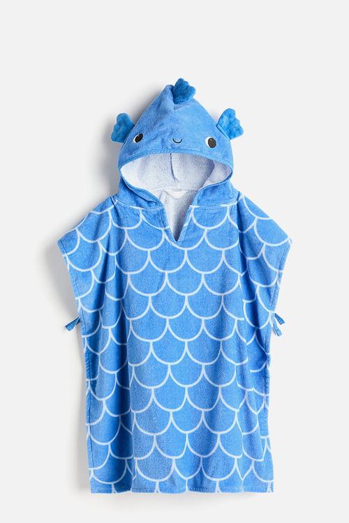 Towel cape - blue/fish