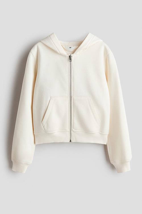 Zip-through hoodie - cream