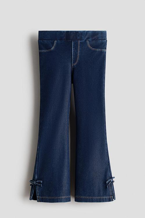 Denim-look flared jeggings - dark denim blue
