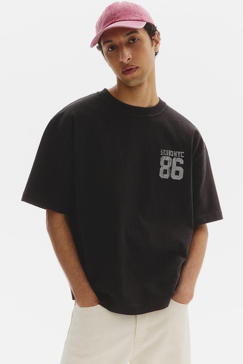 Loose fit printed T-shirt - black/soho nyc